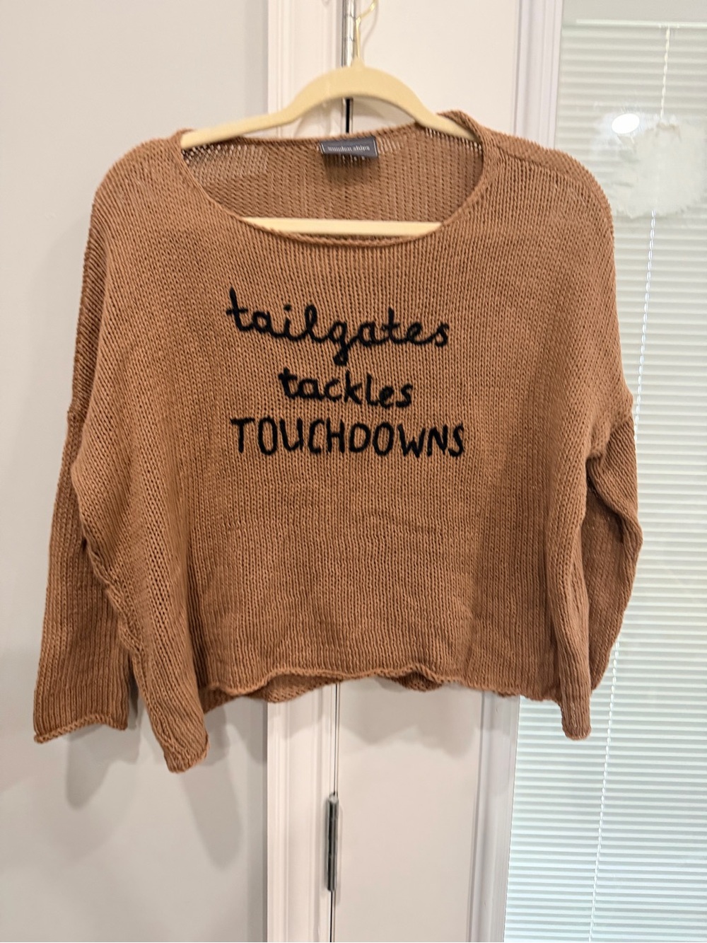 Wooden Ships Paola Buendia Brown Tailgate Football Sweater